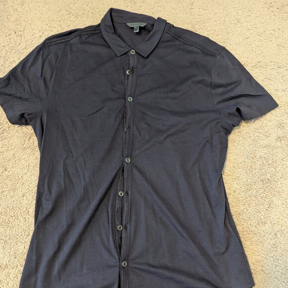 John Varvatos Short Sleeve Button Down - Blue - Mens Size Large - Picture 1 of 2